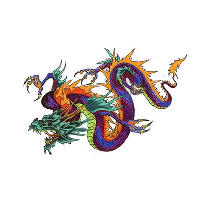 Angry Chinese Dragon For Men designs Fake Temporary Water Transfer Tattoo Stickers NO.10235